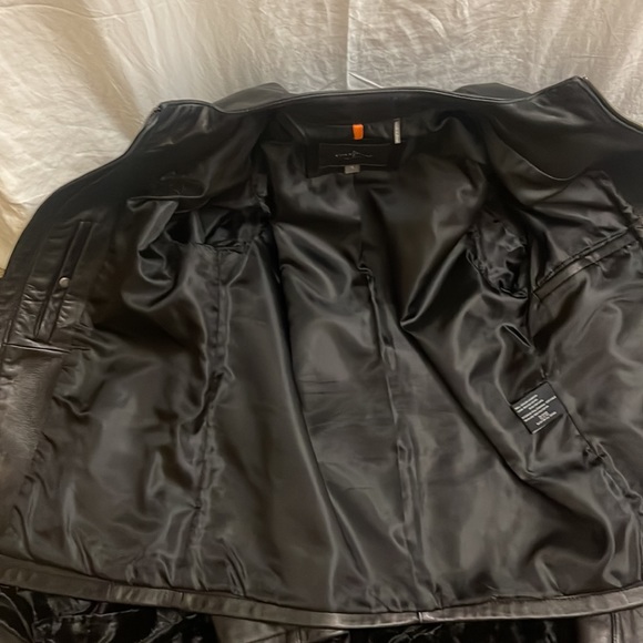 Cole Haan Men's Lambskin Leather Jacket Black Sz: S - Picture 4 of 11